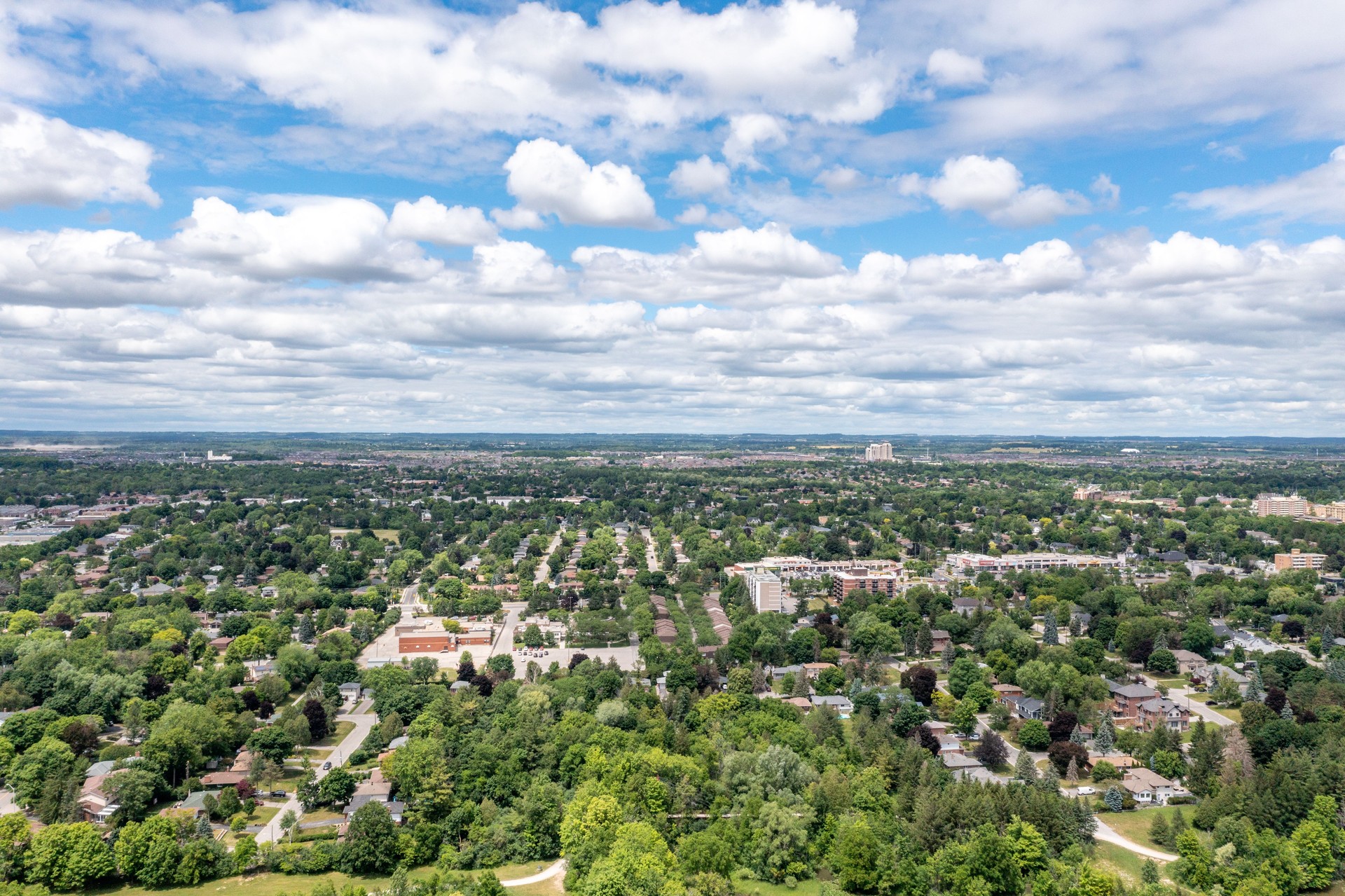 Aerial Rouge River, Milne Dam Conservation Park and Highway 407,  Markham, Canada